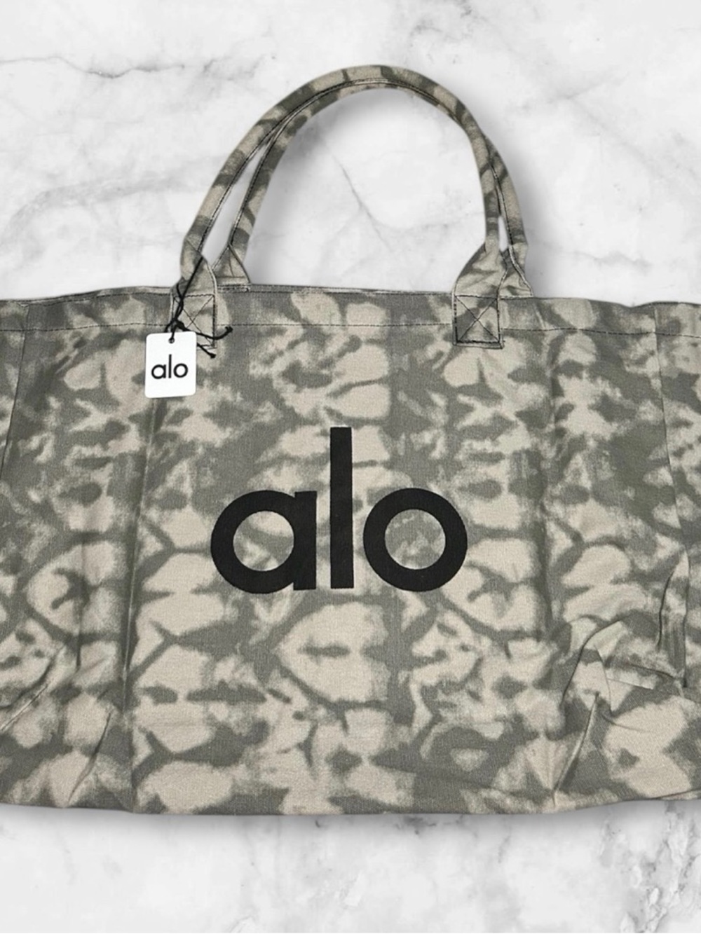 Alo Gray Camouflage Canvas Tote Bag - Picture 3 of 3